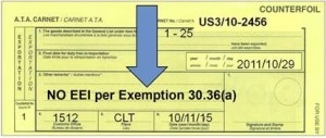 NO EEI per Exemption 30.36(a)