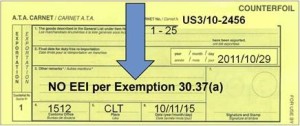 NO EEI per Exemption 30.37(b)